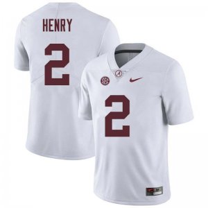 NCAA Men's Alabama Crimson Tide #2 Derrick Henry Stitched College Nike Authentic White Football Jersey AG17F34GV